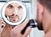 Sanheshun 7X Magnifying Lighted Travel Makeup Mirror,Touch Activated, Locking Suction Mount, Battery Operated, Round