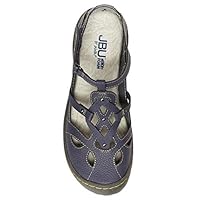 JBU Womens Sydney Fabric Closed Toe Casual Ankle Strap, Denim/Blue, Size 7.5