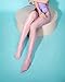 Kffyeye Sheer Pantyhose High Waist Open Crotch Tights Shiny Silk Stockings, Ultra Shimmery Plus Footed 30D Tights (1pcs Pink)