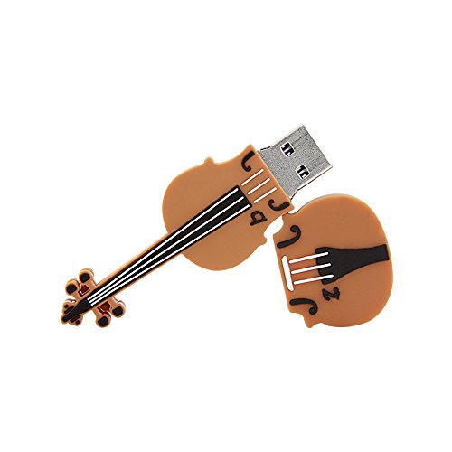 CHUYI Cute and Novelty Violin Shape 8GB USB 2.0 Flash Drive Pen Drive Memory Stick Data Storage Jump Drive Pendrive U Disk Gift (Brown)