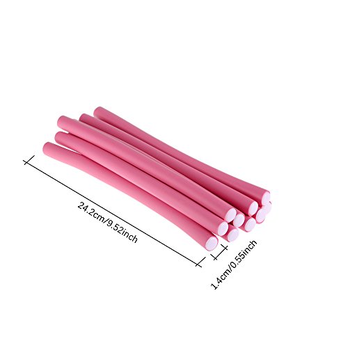 Flexible Curling Rods, 20 Pack Colorful Soft Rubber Twist-Flex Hair Curler Roller Set, 9 Inch Length, No pins No Clips No heat No Chemicals, Great for Create Beautiful Bouncy Curls