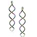 Rainbow Spiral Earrings Titanium Twist Swirl Drop Dangle Gauge