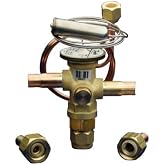 Danfoss 067L5958 6TR Thermostatic expansion valve, TR 6, R410A, 3/8x3/8 in Solder, ODF, 1/4 in Cap. Tube, Flare, Embossed 1-way arrow, 15 to 60 F
