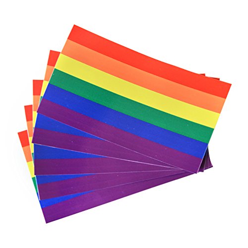 BleuMoo 2Pcs Rainbow Flag Car Bumper Sticker Window Sticker Decal 6.5x11.5 cm