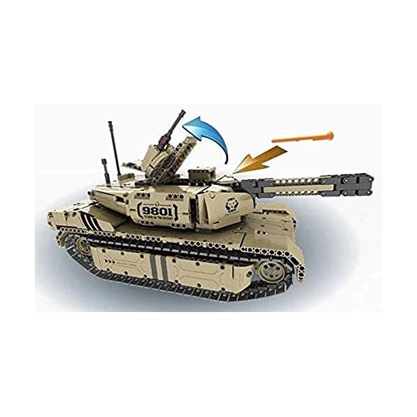 WEHOLY Ferngesteuertes Auto Spielzeug Militärischer Baustein RC Auto Zusammengebauter Panzer Ferngesteuertes Auto… – Bild 7