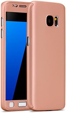 Samsung Galaxy S7 Case with Screen Protector Slim Rose Gold Cool - 360 Full Body Protection Protective Bumper Hard PC 5.1"( Rose Gold)