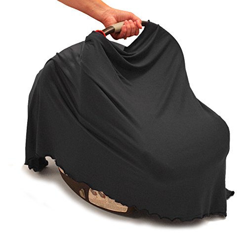 bamboobies Nursing Cover Shawl Maternity Top for Breastfeeding, Black