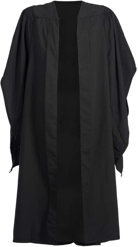 Ashington Gowns Bachelors (BA) Graduation Gown, Black Fluted Bachelor