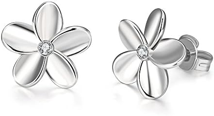 Prestep 3D Daisy Inlaid Czech Drill Flower Stud Earrings(White)