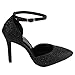 Beston CB99 Women's Ankle Strap Pointed Toe D'orsay Pumps Half Size Bigger