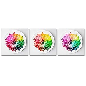 Wall26-3 Panel Canvas Wall Art-Colorful Chrysanthemum-Giclee Painting Wall Bedroom Living Room Home Decoration - 12"x12"x3 Panels