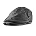 Christmas Gift, Egmy 1PC Vintage Leather Beret Cap Peaked Hat Newsboy Sunscreen (Black)