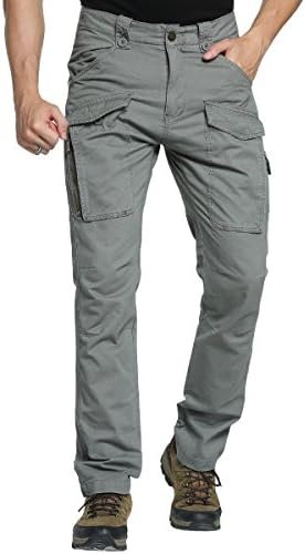 nian Mens Work Pants Outdoor Cotton Hiking Tactical Army Military Cargo Combat Casual Multi-Pocket Duty Pants