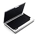 Rerii Business Card Holder Leather Surface Stainless Steel Business Card Case Name Card Holder (Embossing - Blue)