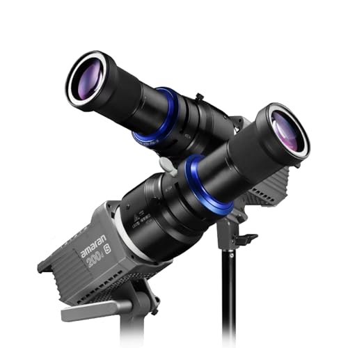 Bowens Mount Snoot Gobos Projector with 4 Blade Shutters, 30 Gobs and 5 Color Filters, Compatible with Aputure Amaran 60D/100D/150C/300C/Storm 400X, Godox SL60 etc (Max Extend)