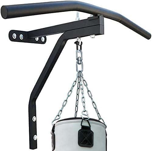 SOO Multi-Functional Heavy Duty 2 in 1 Combination Punch bag Wall Bracket with pull up bar Holds Up to 660lbs, Black