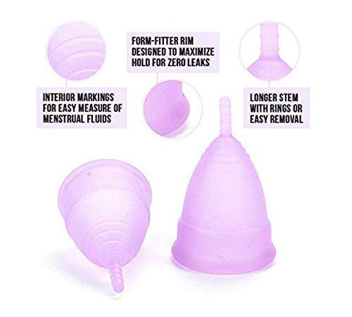 Menstrual Cup with Free Bag - Reusable Period Cup - Tampon and Pad Alternative - Period Cup No Leaks, No Odors - Menstrual Cups - Pink - Post-Childbirth Large