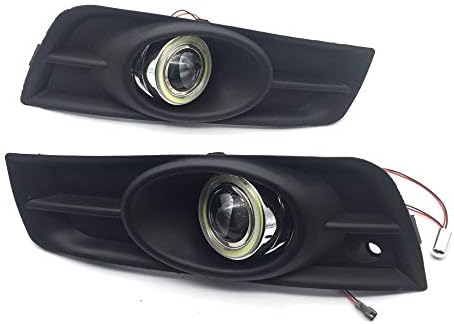 eeMrke UK-ETS6017 OEM Fit Cruze 2009-2015 Angel Eye DRL Daytime Running Lights Halogen Bulbs H11 55W E13 Fog Lights Lamp Kits