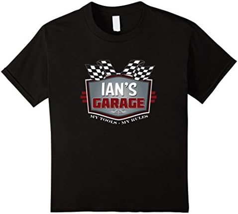 Kids Ian's Garage T-shirt Funny Car Guy - My Tools My Rules 12 Black