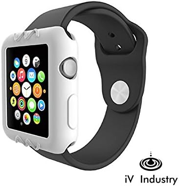Apple Watch Case 42mm White - Resilient Shock Proof Shatter Resistant Ultra Slim Protective Bump Cover for iWatch Series 3 and Series 2 New &amp; Original Soft Silicone Sports Case by iV iNdustry (42mm)