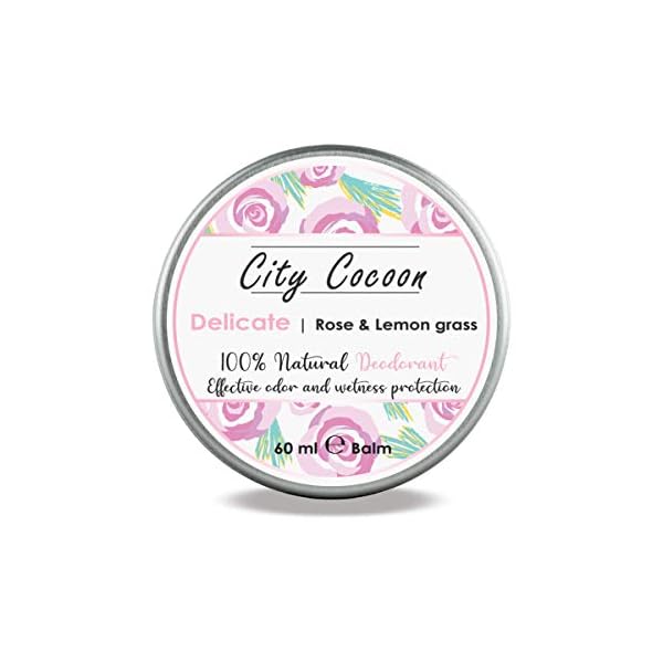 Delicate Natural Deodorant Balm | Rose + Lemon grass |for Men & Women | 100% Cruelty-Free |Aluminium, Paraben & Plastic…