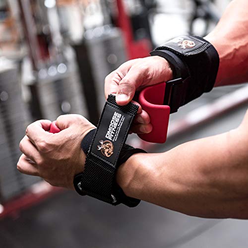 DMoose Fitness Hook Grips for Weight Lifting, Powerlifting, Workouts or Crossfit, Thick Gloves Wrist Support Neoprene Padding, Non-Slip Bar Security, Adjustable Heavy-Duty Straps - Thumbnail 5