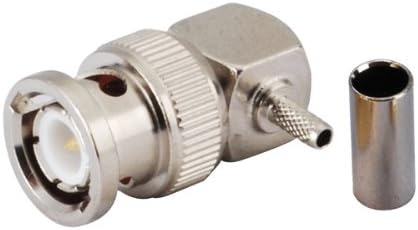 wlaniot 10pcs BNC Male Connector Right Angle 90 Degree Crimp RF Coaxial Connector for Cable RG316 RG174 LMR100