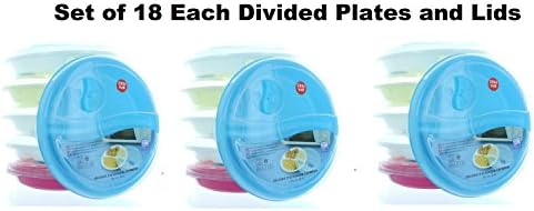 Set Of 18 Two Section Microwave Storage Tray Containers Plates