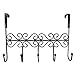 Rbenxia Over The Door 5 Hanger Rack Decorative Metal Hanger Holder for Home Office Use, Black
