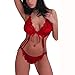 Women Lingerie Set,Napoo Babydoll Lace G-string Women's Underwear Charming Sleepwear (L, Red)