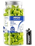 Mpow Super Soft Sleeping Earplugs 60 Pairs with a Carry Case, 32dB NRR Noise Reduction Ear Plugs, Foam Earplugs for Sleeping, Working, Studying, Mowing, Shooting-Grass Green