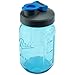 Classic Blue Glass Mason Jar Drinking Bottle by County Line Kitchen with Durable, Convenient Flip Cap Lid, Drinking or Storage Container, Leakproof, 1 Quart by County Line Kitchen