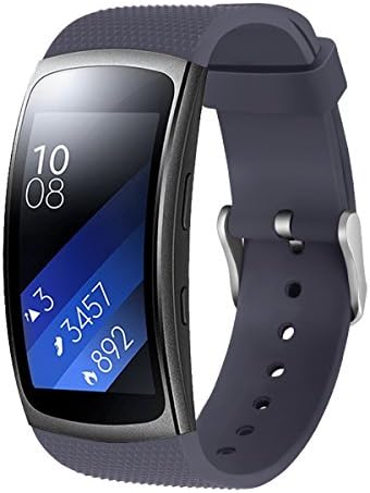 Huamecl Soft Silicone Sport Replacement Strap for Samsung Gear fit 2/Gear Fit2 Pro Smart Watch-Gray(tracker is not included)