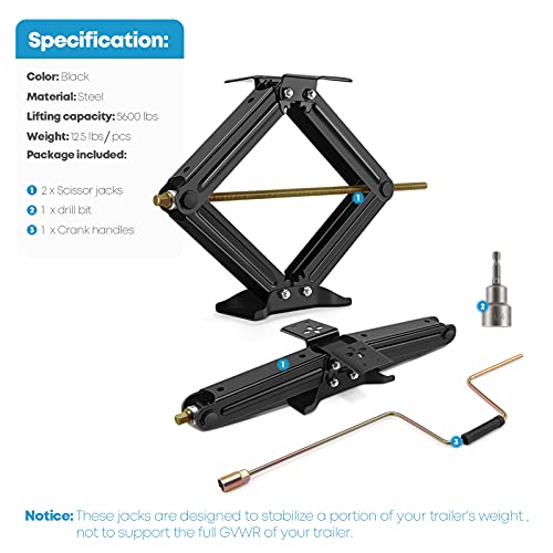Kohree 5600lbs RV Stabilizer Leveling Scissor Jacks 24" for Travel