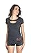 Harley-Davidson Womens California Roll H-D Keyhole Front Charcoal Short Sleeve (Medium)