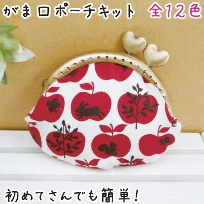 Amazon 手作りがま口ポーチキット ハート型ひねりの口金 生地裁断済み Ck 1002 C1黄イチゴ Inazuma がま口口金 通販