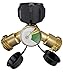 SHINESTAR Propane Tank Splitter with Gauge, Propane Y Splitter for BBQ Grills, Camping Stoves, Gas Burners, Heater and More