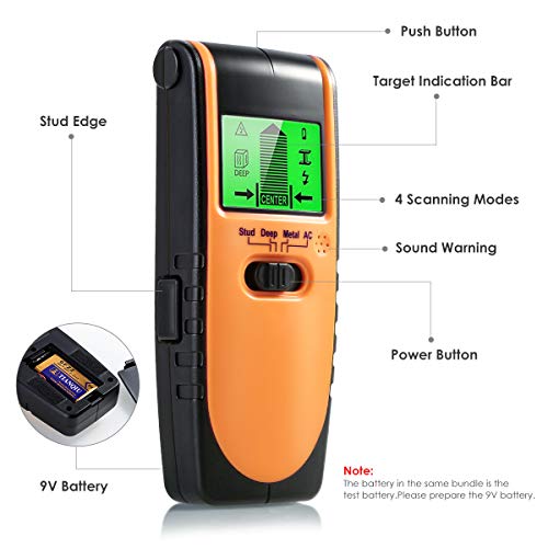 Owlike Stud Finder Sensor Wall Scanner - 4 Modes Multi Function Electronic Stud Sensor Finders Wall Detector Center Finding with Digital LCD Display for Wood AC Wire Metal Studs Detection