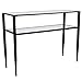 Flash Furniture Newport Collection Glass Console Table with Shelves and Black Metal Frame