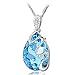 QIANSE Women Necklaces Gifts Venice Dream Ocean Blue Pendant Necklace Made with Crystal, Women Fashion Necklace Jewelry, Christmas Gifts for Her