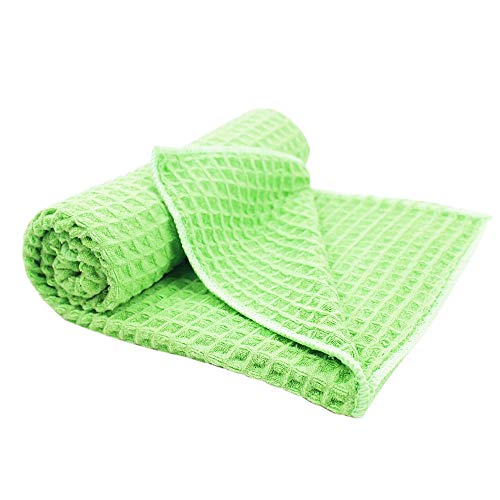 QualiKing Car Drying Towels, Waffle Weave Microfiber Cleaning Cloth
