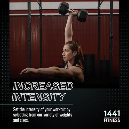 1441 Fitness Hex Dumbbell Set, Rubber Coated Cast Iron Hex Dumbbells for Strength Training, Full Body Workout and Home Gym Exercise, Strength Lifting Equipment (2.5 Kg to 50 KG)