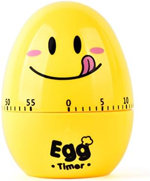 Cute Kitchen Egg Timers 1 Hour Not Battery Mechanical Cooking Timer for Kids (Yellow)