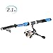 Lixada Fishing Rod Reel Set Telescopic Spinning Rod Reel Combo Kit with Fishing Rod Fishing Reel Fishing Lures Hooks Bag Necessary Fishing Accessories