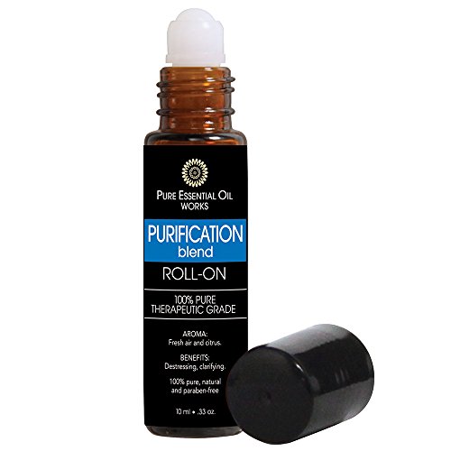 Pure Essential Oil Works Purification Blend Roll-on, 100% Pure, Natural, Paraben-Free and Therapeutic Grade.33 Ounces