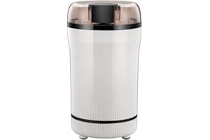 GTUOXIES Electric Grinding Miller, Portable Grain Grinder, Household Flour Miller, Fine Milling, Dry and Hard Grinding for Coffee, Spice, Pepper Beans and More, Stainless Steel Blades (White)