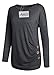 Anicco Womens Long Sleeve Casual Round Neck Loose Tunic Top Blouse T-Shirt Black-L