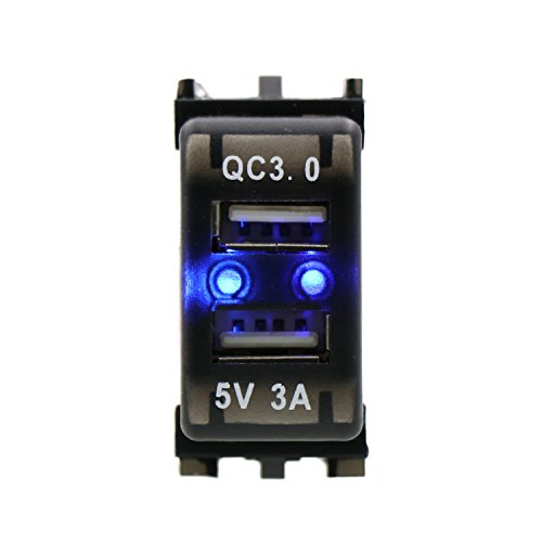 QC3.0+5V 3A Dual USB Power Socket, Quick Charge Car Charger USB Adapter for Smart Phone PDA iPad iPhone Android GPS Use for Nissan