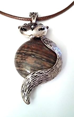 Lunar Lily Animal Bling Fashion Jewelry Pendant Necklace (Tan Fox)