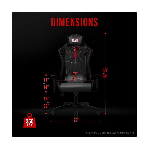 Silla Gamer Marvel Hombre Araña Eco Cuero Reclinable - Imagen 7